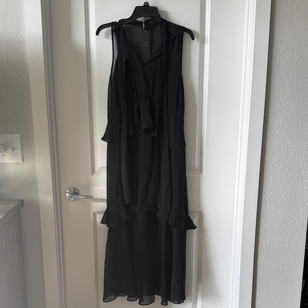 Who What Wear Sheer Black Maxi Dress